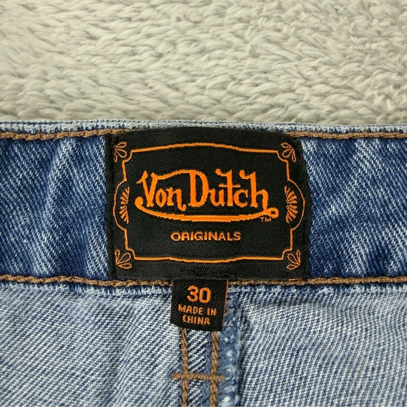Von Dutch NWT Women's Size 30x32 Extra Wide Leg Flare Jeans Y2K Embroidered - Picture 12 of 16